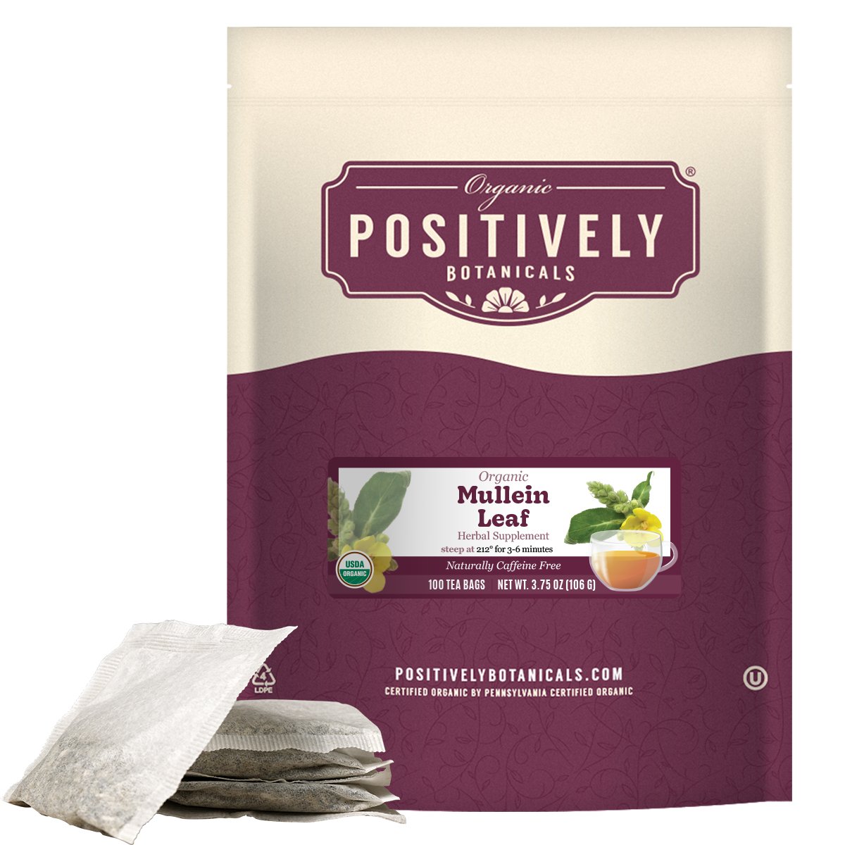 Organic Mullein Leaf - Botanical Tea Bags