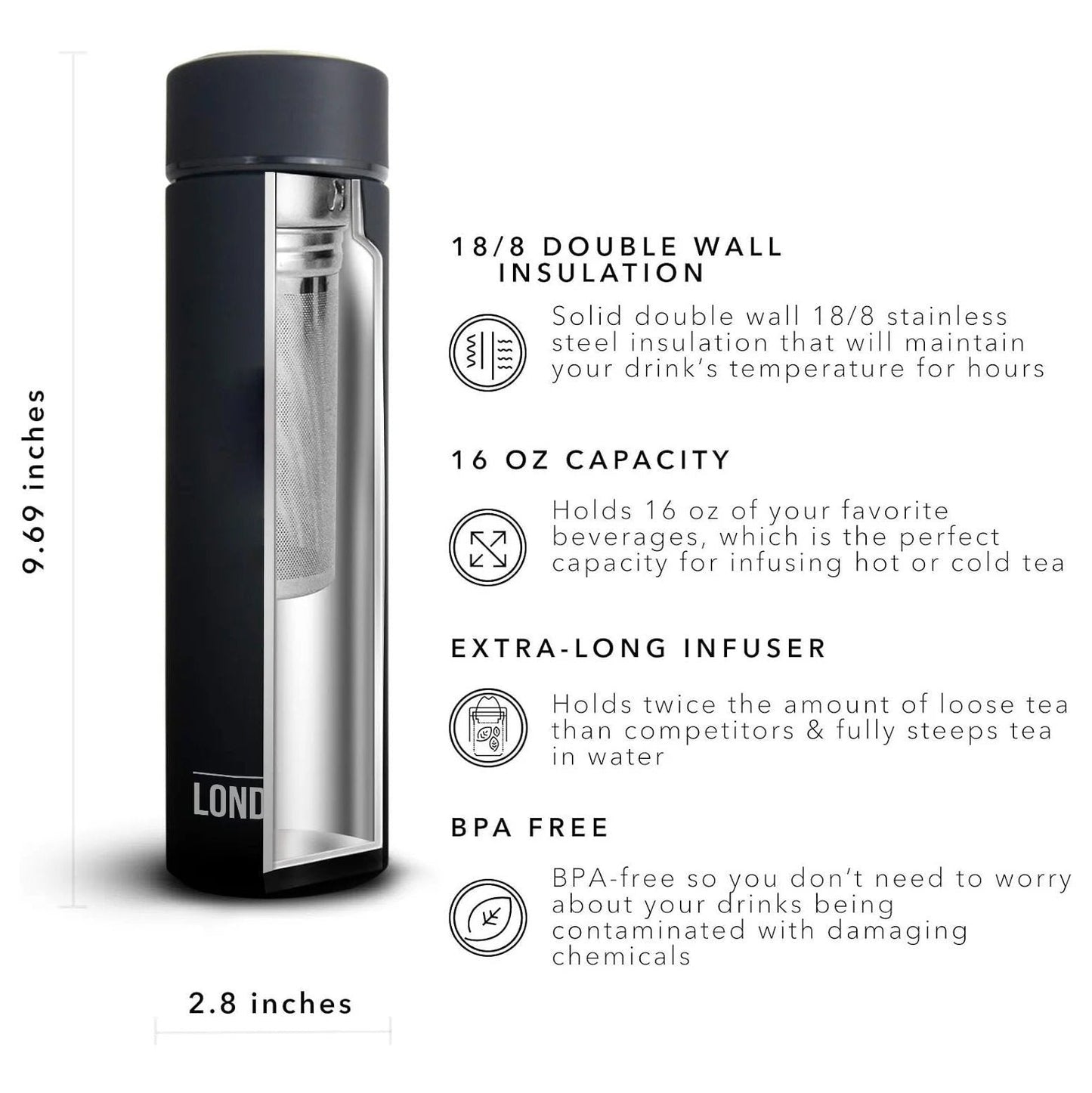 London Sip® Tea Infuser - 16 oz