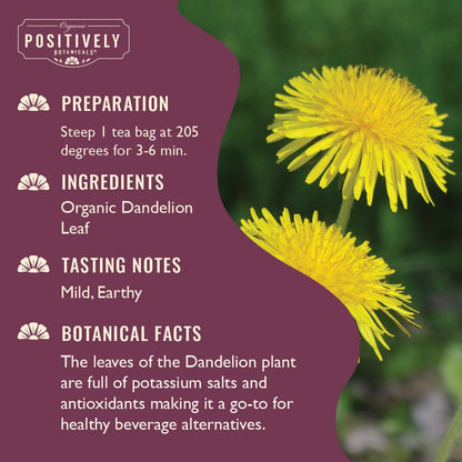 Organic Dandelion Leaf - Botanical Tea Bags